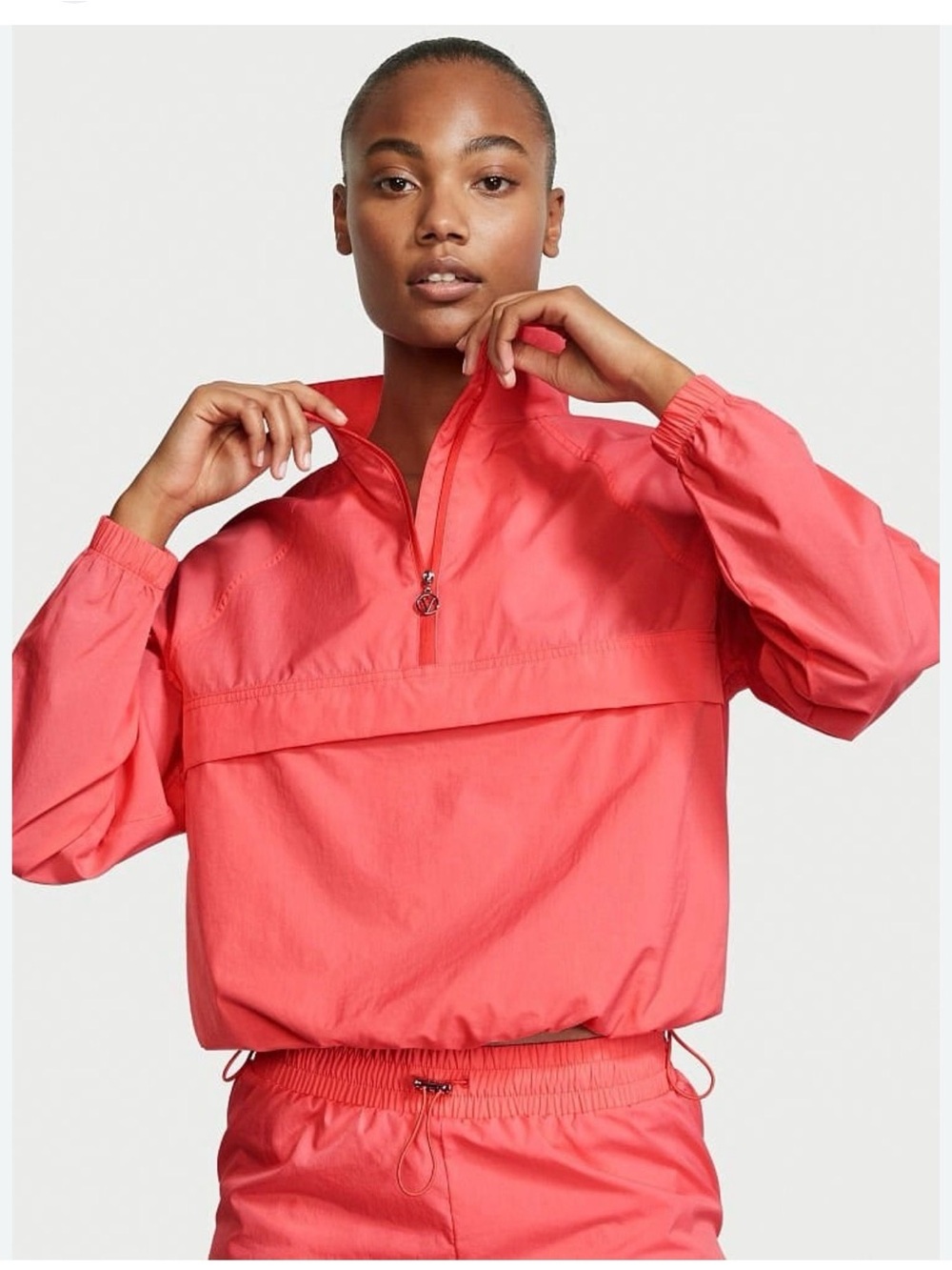 Victoria's Secret Coral Drawcord Windbreaker Jacket